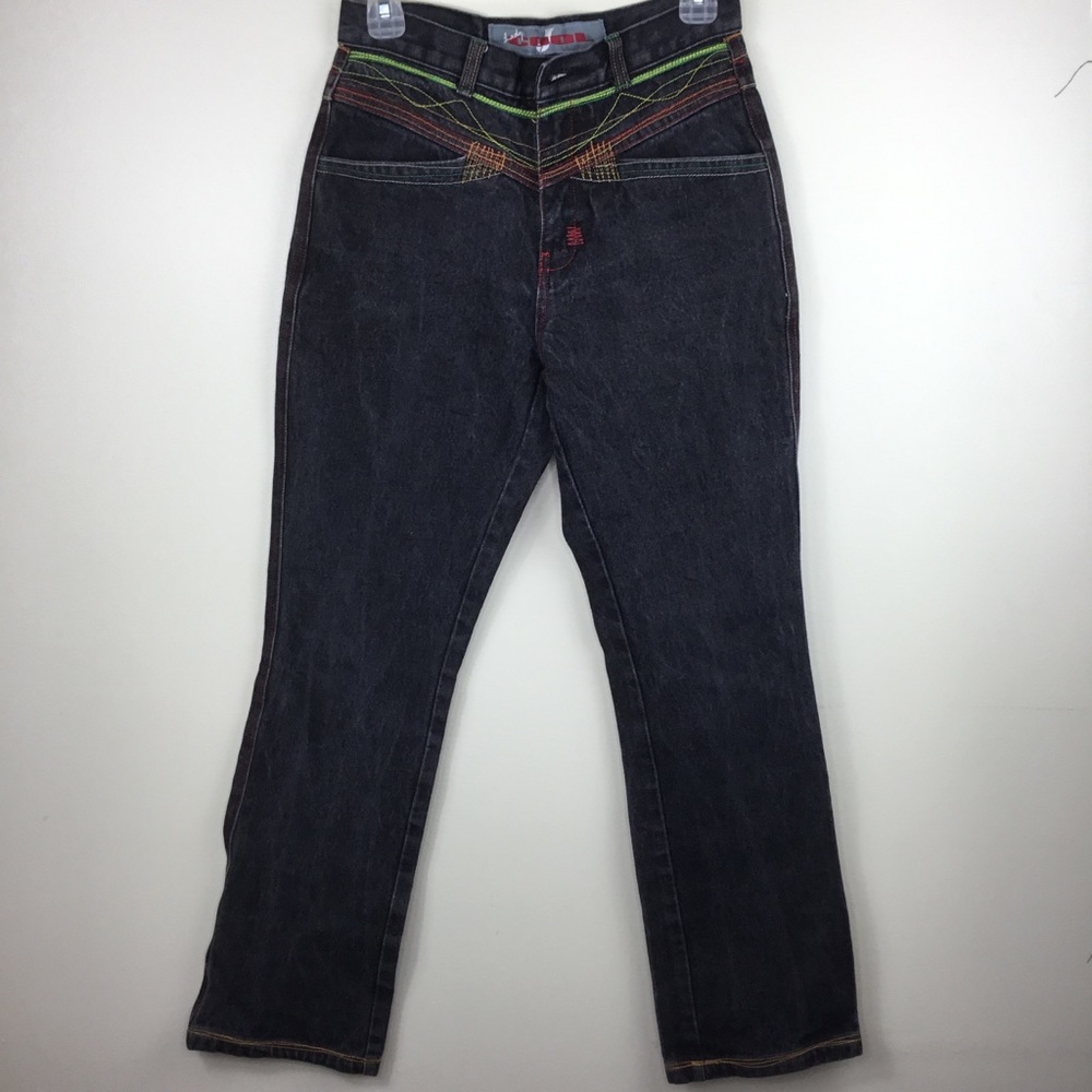 Lady J Cool Black Jeans Junior Sz 7 Boot Cut